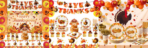 Thanksgiving themed party supplies
