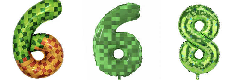 Minecraft Number Foil Balloons