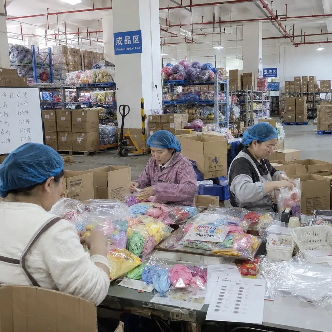 Balloon packing and warehouse area at Borun Balloon Factory